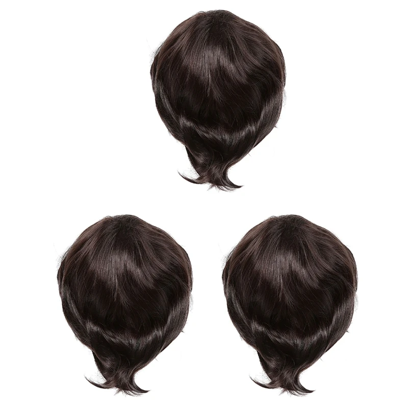 3X Fashion Men's Wig Short Straight High Temperature Silk Synthetic Wig Full Wigs/Artistic Men Brown Black Wigs For Men
3X Fashion Men's Wig Short Straight High Temperature Silk Synthetic Wig Full Wigs/Artistic Men Brown Black Wigs For Men