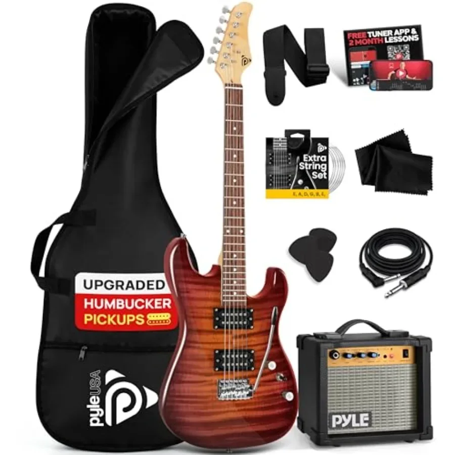 Electric Guitar Kit with Amp for beginners: full-size 39 red guitar with humbucker pickups, amplifier, and accessories bundle
Electric Guitar Kit with Amp for beginners: full-size 39 red guitar with humbucker pickups, amplifier, and accessories bundle