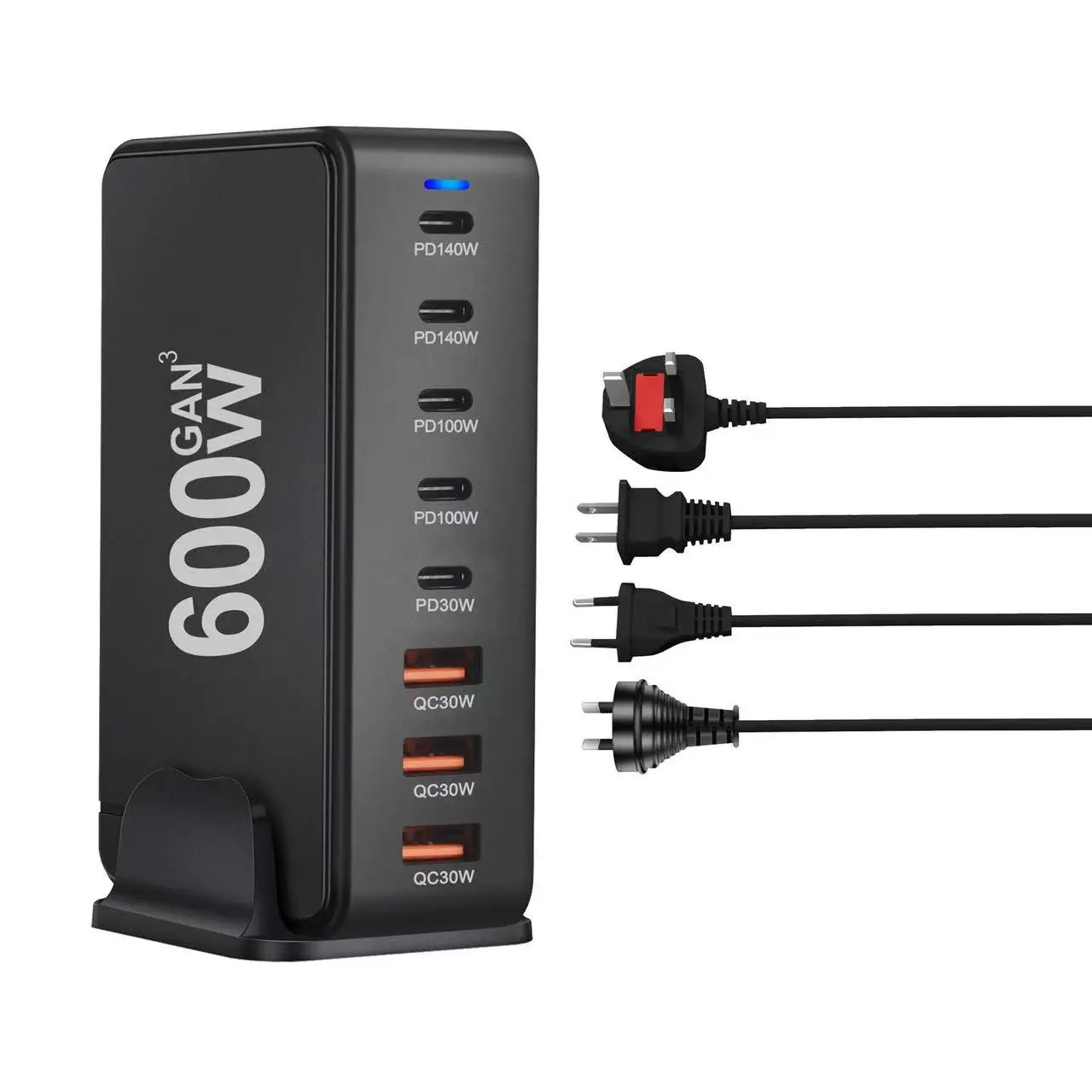 600W GaN Charger PD3.1Fast Charger Station 140W Max Single Port AU Plug Desktop Adapter for Laptop Phone Tablet Multi Devices
600W GaN Charger PD3.1Fast Charger Station 140W Max Single Port AU Plug Desktop Adapter for Laptop Phone Tablet Multi Devices