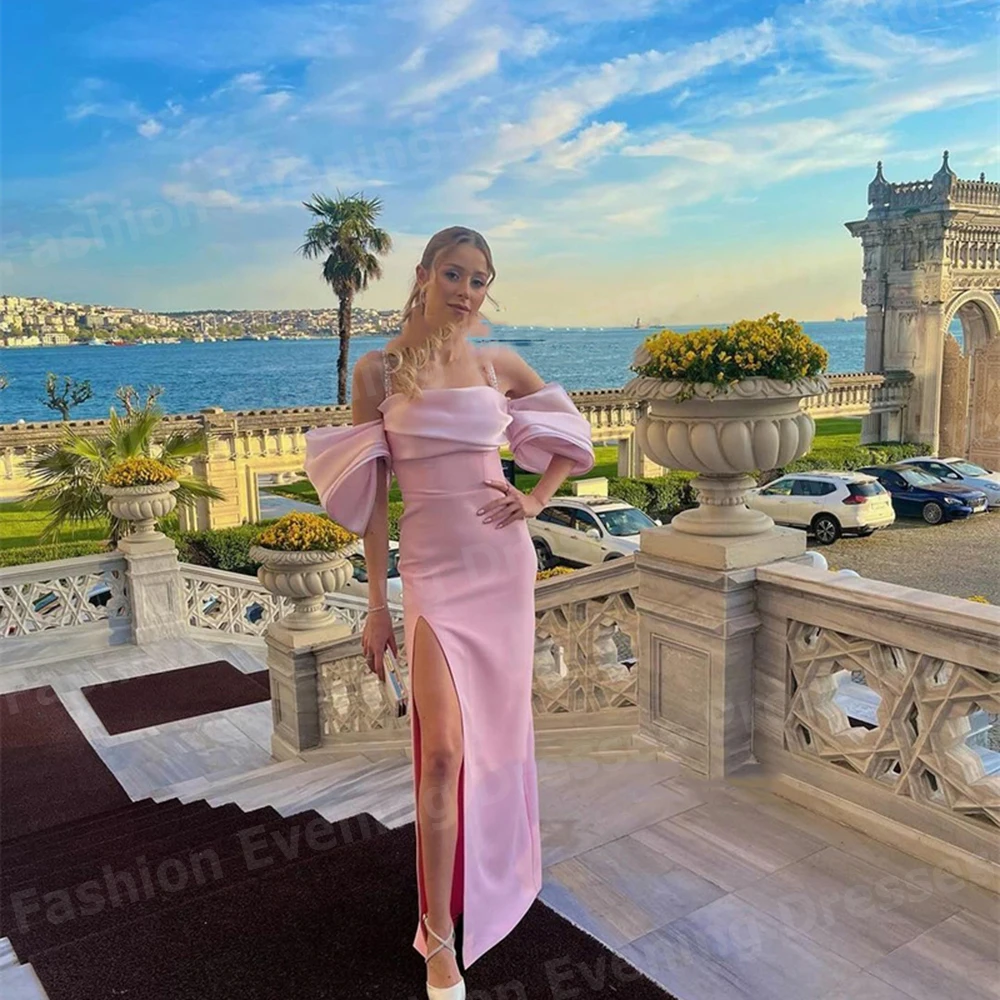 Простые розовые женские вечерние платья русалки с открытыми плечами, платья для выпускного вечера по индивидуальному заказу, Vestido De Noch, с разрезом, без рукавов, Robe De Soirée 
Простые розовые женские вечерние платья русалки с открытыми плечами, платья для выпускного вечера по индивидуальному заказу, Vestido De Noch, с разрезом, без рукавов, Robe De Soirée