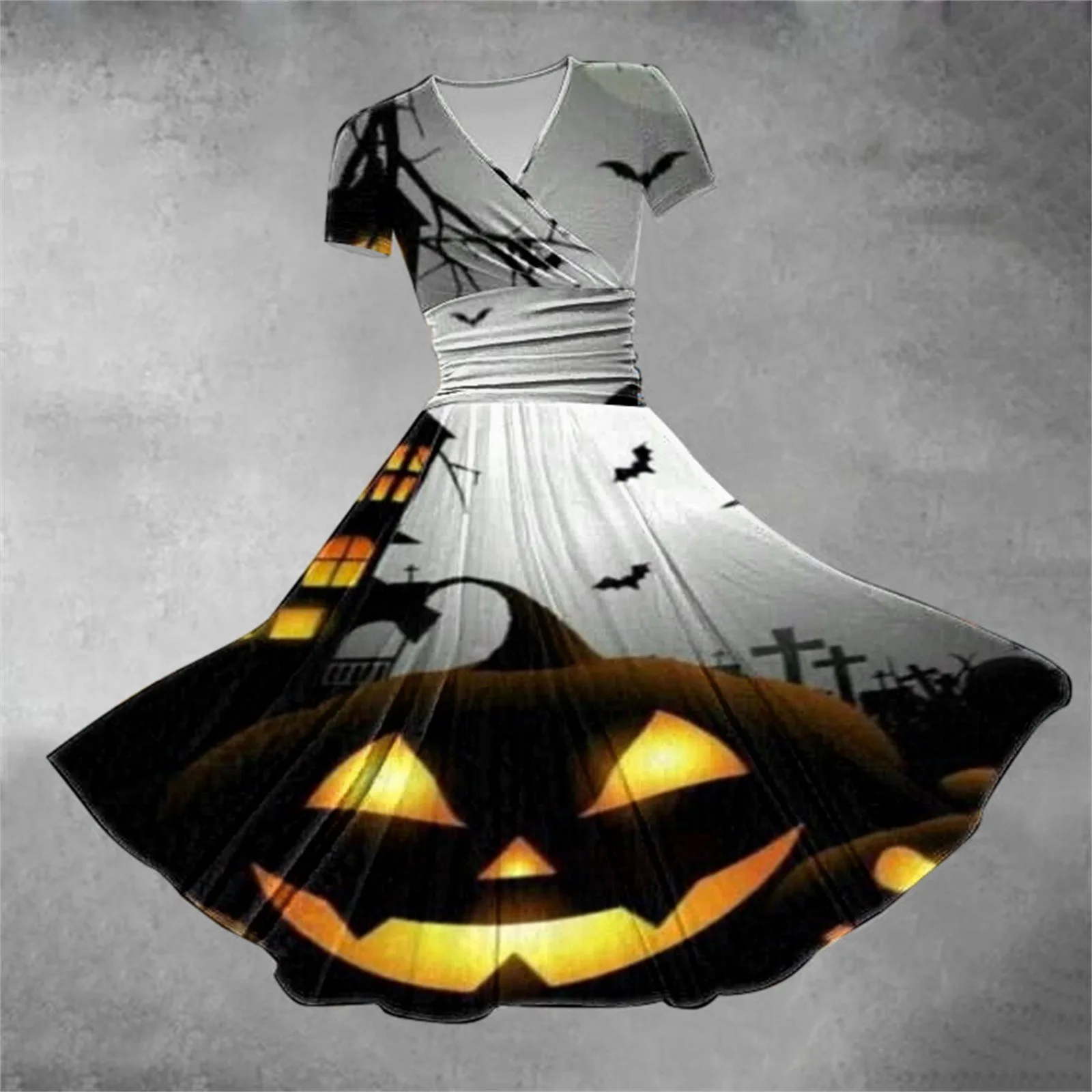 Summer Dress Halloween Pumpkin Stylish Party Dress Fashion V Neck A-Line Dresses Resort Dresses Girl Vestido Women Trendy Robe
Summer Dress Halloween Pumpkin Stylish Party Dress Fashion V Neck A-Line Dresses Resort Dresses Girl Vestido Women Trendy Robe