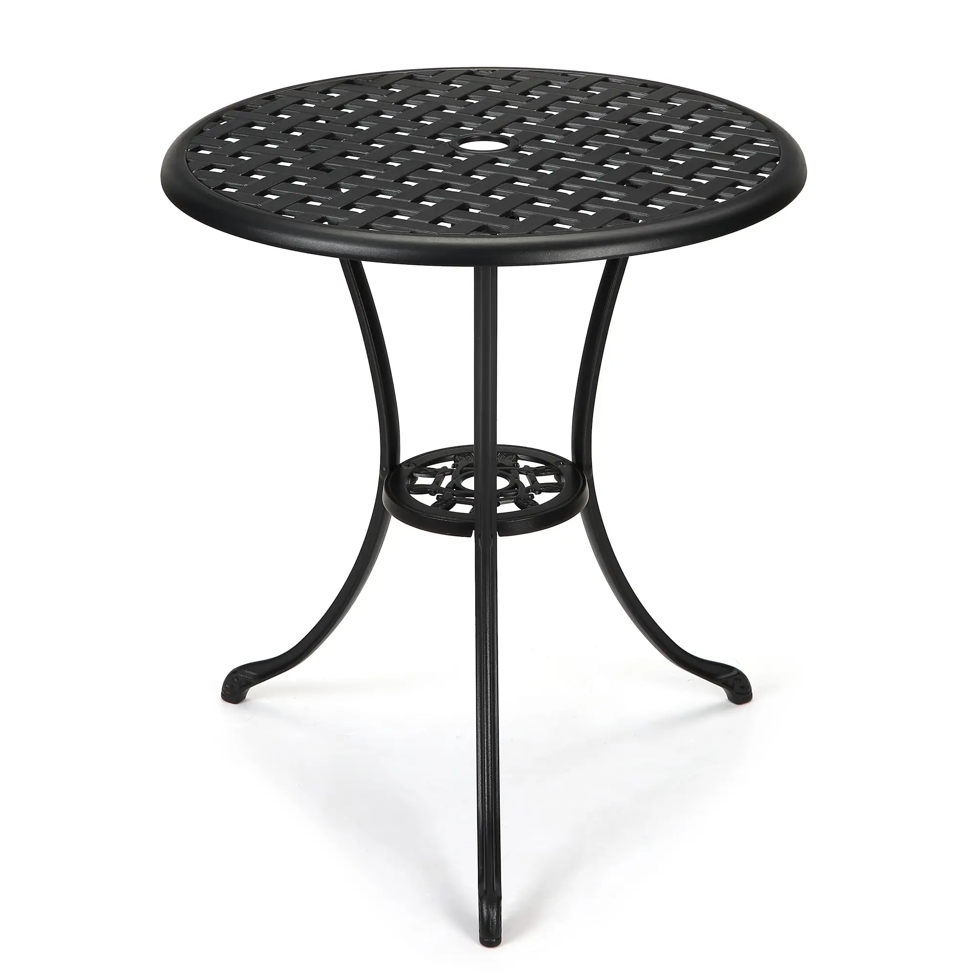 23.6" Cast Aluminum Patio Bar Table, 26" Height Outdoor Table with Umbrella Hole, Pub Height Bistro Round Tables for Poolside
23.6" Cast Aluminum Patio Bar Table, 26" Height Outdoor Table with Umbrella Hole, Pub Height Bistro Round Tables for Poolside