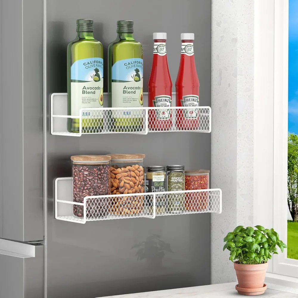 Magnetic Spice Rack for Refrigerator, 2 Pack Magnetic Shelf for Fridge with 4 Hooks, Black Magnetic Shelves, Organization and Storage Kitchen, Magnet Shelf for Fridge, Cabinet Organization
Magnetic Spice Rack for Refrigerator, 2 Pack Magnetic Shelf for Fridge with 4 Hooks, Black Magnetic Shelves, Organization and Storage Kitchen, Magnet Shelf for Fridge, Cabinet Organization