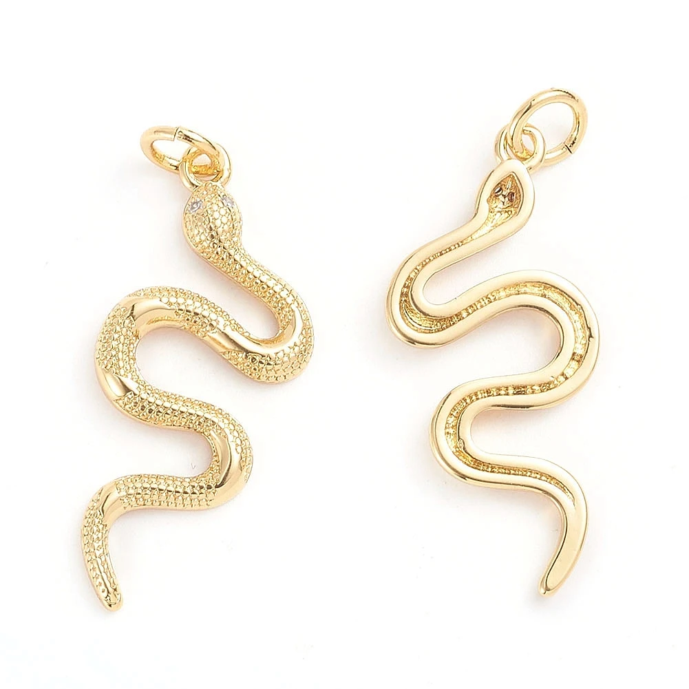 10pcs Metal Cubic Zirconia Pendants with Jump Ring Snake Clear Gold Plated for Making DIY Jewelry Necklace Earring Bracelet
10pcs Metal Cubic Zirconia Pendants with Jump Ring Snake Clear Gold Plated for Making DIY Jewelry Necklace Earring Bracelet
