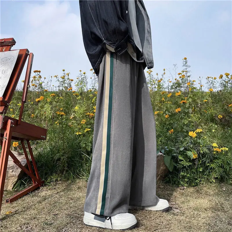 American hiphop school season contrast striped wide-leg pants loose high street fashion corduroy cotton straight casual pants
American hiphop school season contrast striped wide-leg pants loose high street fashion corduroy cotton straight casual pants