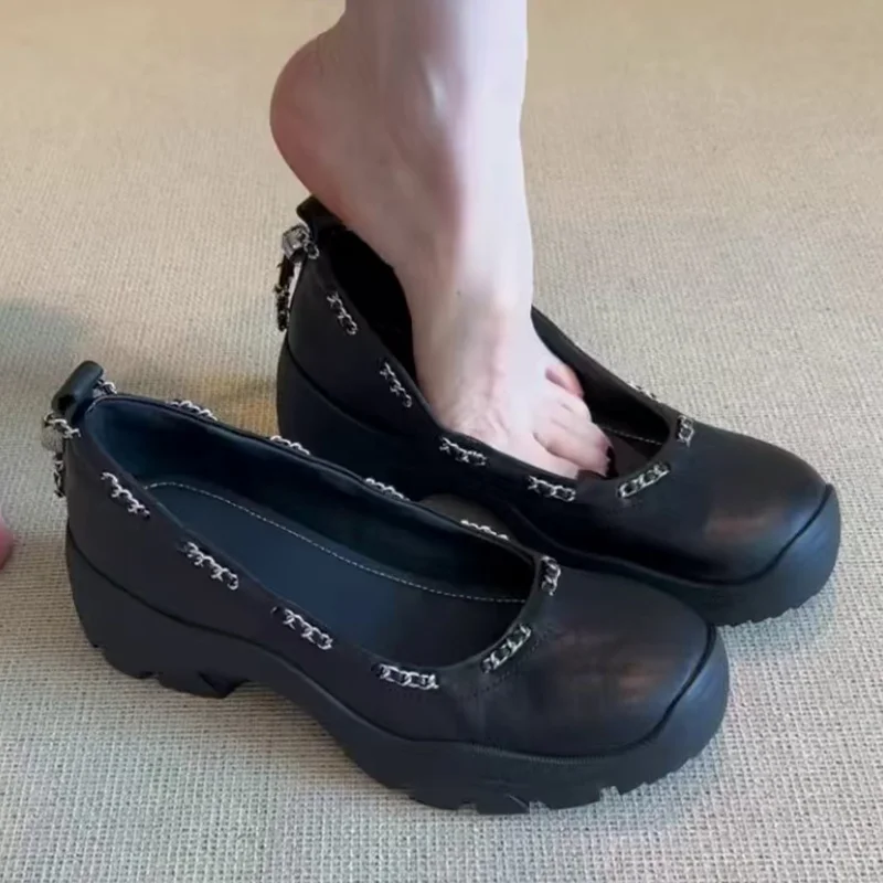 Loafers Women's Shoes Chain Mid Heels Shallow Shoes Elegant 2025 Fashion Autumn Woman Shoes New Comfort Dress Mujer Sandalias
Loafers Women's Shoes Chain Mid Heels Shallow Shoes Elegant 2025 Fashion Autumn Woman Shoes New Comfort Dress Mujer Sandalias