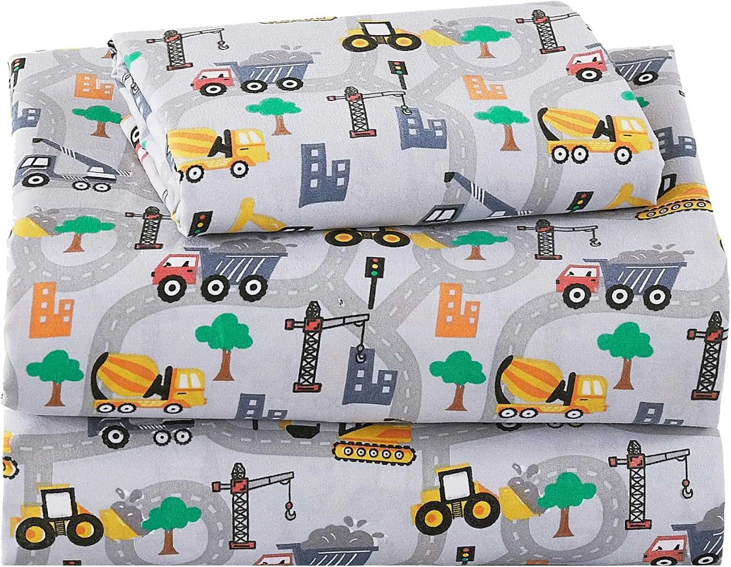 4-Piece Full Size Kids Bed Sheet Set, Soft Microfiber, Deep Pocket Fitted Sheet with Corner Straps, Excavator Pattern
4-Piece Full Size Kids Bed Sheet Set, Soft Microfiber, Deep Pocket Fitted Sheet with Corner Straps, Excavator Pattern