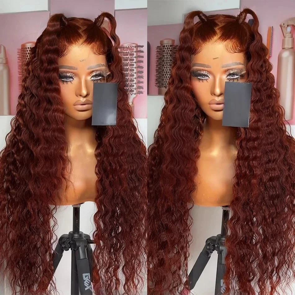 Reddish Brown 13x4 Deep Curly Lace Front Wig Copper Red 13x6 HD Lace Frontal Human Hair Wigs Fall Color Deep Wave Lace Wigs
Reddish Brown 13x4 Deep Curly Lace Front Wig Copper Red 13x6 HD Lace Frontal Human Hair Wigs Fall Color Deep Wave Lace Wigs