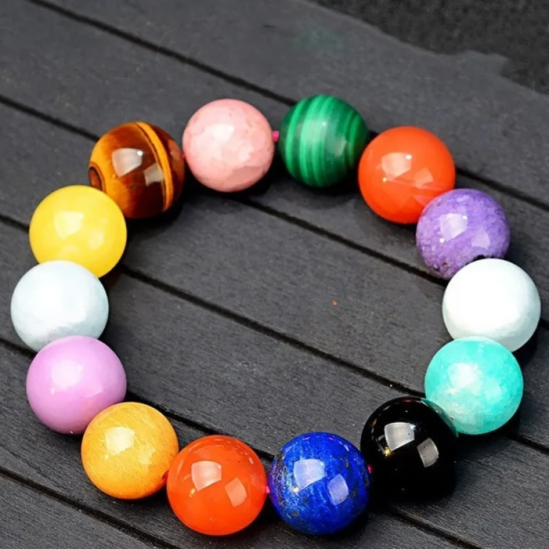 Multi-gemstone bracelet peach blossom five elements design, fashion accessory for women men, gift with amber and be
Multi-gemstone bracelet peach blossom five elements design, fashion accessory for women men, gift with amber and be