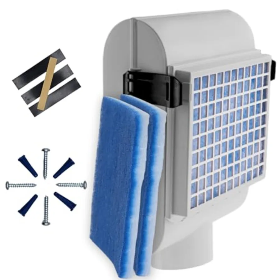 Indoor Dryer Vent Kit Dual Filter Lint Trap for Electric Dryers No-Water Required Low Maintenance Captures Lint and Dust for Cl
Indoor Dryer Vent Kit Dual Filter Lint Trap for Electric Dryers No-Water Required Low Maintenance Captures Lint and Dust for Cl