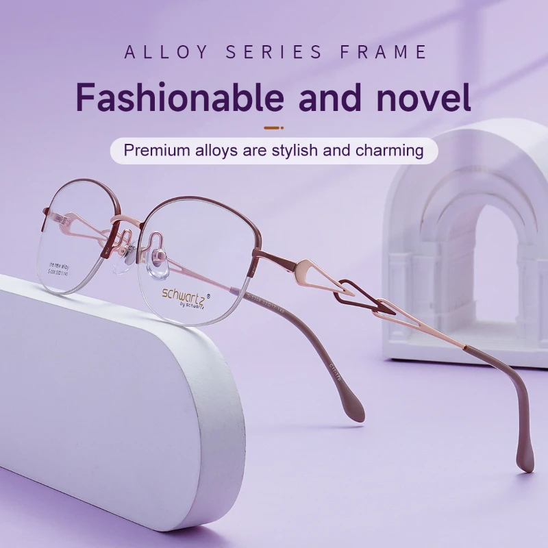 VICKY High Quality Alloy Eyeglasses Half Frame 5308 ip Plating Oval Reading Glasses Women Myopia Customizable Prescription
VICKY High Quality Alloy Eyeglasses Half Frame 5308 ip Plating Oval Reading Glasses Women Myopia Customizable Prescription