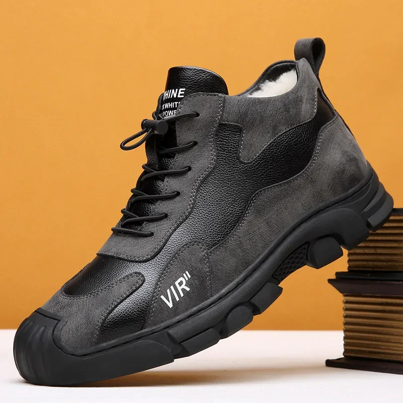 Зимние Повседневные мужские ботинки, меховые мужские рабочие ботинки из хлопка, повседневные теплые зимние ботинки, Нескользящие мужские плюшевые ботинки, Bota Masculina 
Зимние Повседневные мужские ботинки, меховые мужские рабочие ботинки из хлопка, повседневные теплые зимние ботинки, Нескользящие мужские плюшевые ботинки, Bota Masculina