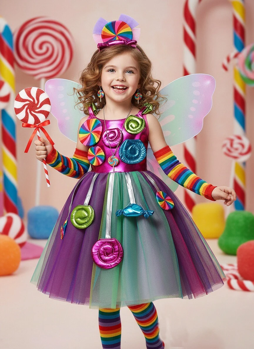 Sweet Lollipop Candy Dress for Girl Cosplay Carnival Party Kids Birthday Costume Fancy Rainbow Tutu Children Lollipop Clothes
Sweet Lollipop Candy Dress for Girl Cosplay Carnival Party Kids Birthday Costume Fancy Rainbow Tutu Children Lollipop Clothes