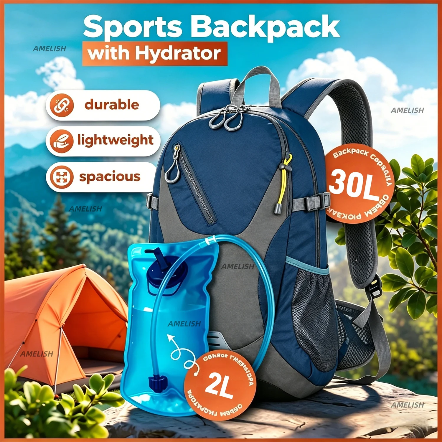Waterproof Hiking Backpack 30L Men Women Lightweight Packable Daypack Outdoor Sports Rucksack with PVC Protective Bottom 400g
Waterproof Hiking Backpack 30L Men Women Lightweight Packable Daypack Outdoor Sports Rucksack with PVC Protective Bottom 400g