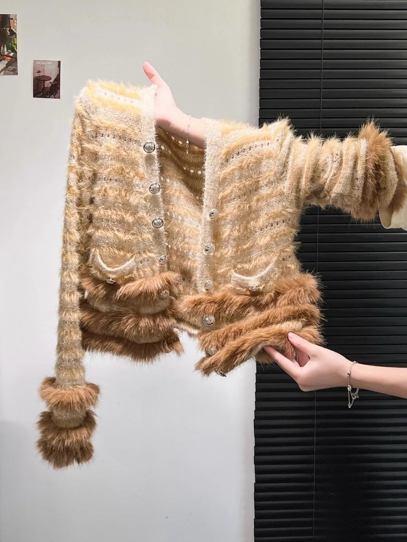 Shanzhixiang Style Bright Thread Furry Sleeve Knitted Cardigan Women's Small Size Sweater Coat High Waist Straight Cut Korean...
Shanzhixiang Style Bright Thread Furry Sleeve Knitted Cardigan Women's Small Size Sweater Coat High Waist Straight Cut Korean...