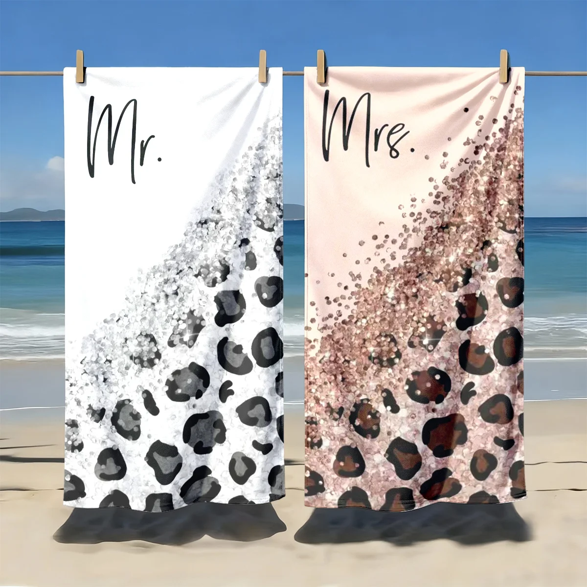 2-piece set Mr & Mrs Beach Towels ,Very suitable for swimming, camping and bathing, a must-have for beach vacations.
2-piece set Mr & Mrs Beach Towels ,Very suitable for swimming, camping and bathing, a must-have for beach vacations.
