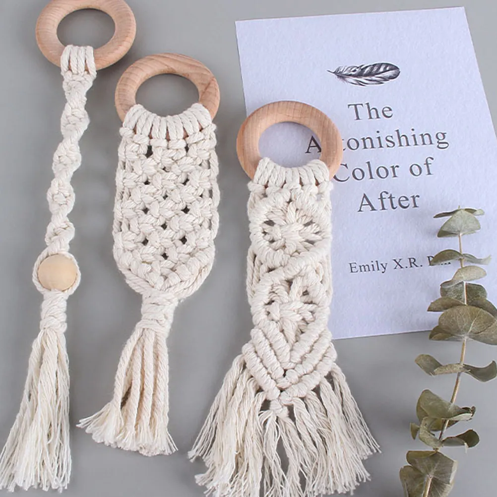 3Pcs Baby Molar Rod Natural Wood Cotton Rope Teether Stick Handmade Teeth Grinding Tool for Newborns Portable Easy Clean
3Pcs Baby Molar Rod Natural Wood Cotton Rope Teether Stick Handmade Teeth Grinding Tool for Newborns Portable Easy Clean
