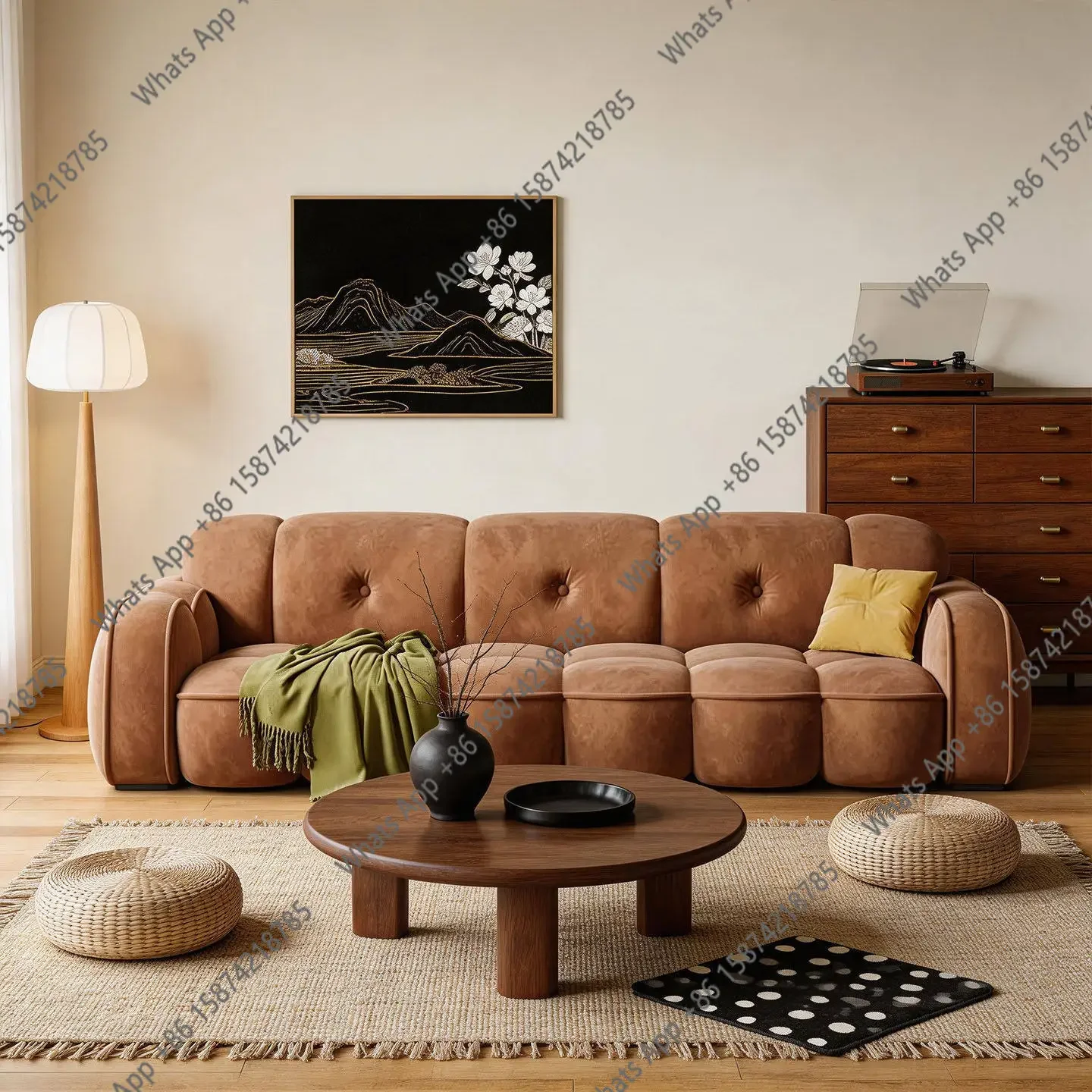 V64 French Retro Living Room Small Apartment Cream Style Antique Straight Row Caramel Color Fabric Sofa
V64 French Retro Living Room Small Apartment Cream Style Antique Straight Row Caramel Color Fabric Sofa