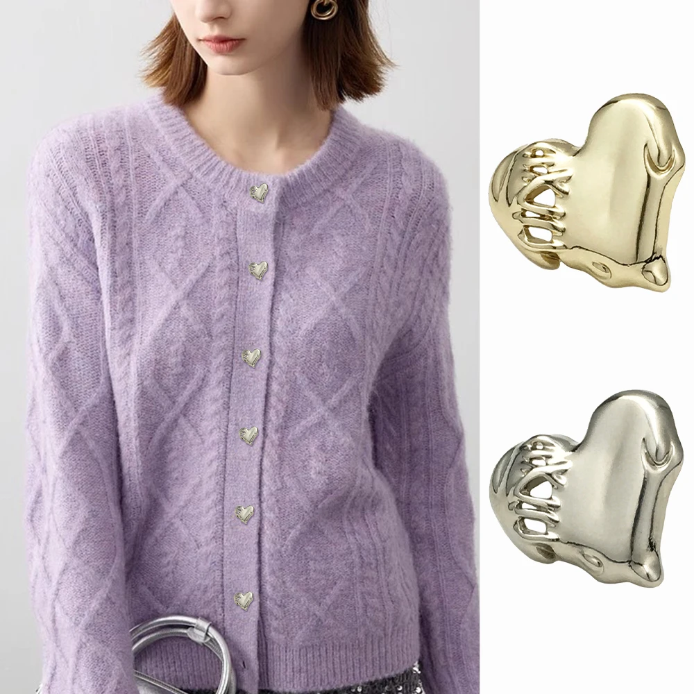 10pcs Fashion Hollow Heart Metal Buttons for Dresses, Woolen Coats, Bags (17.5/22.5mm) Gold Silver Exquisite Sewing Accessories
10pcs Fashion Hollow Heart Metal Buttons for Dresses, Woolen Coats, Bags (17.5/22.5mm) Gold Silver Exquisite Sewing Accessories