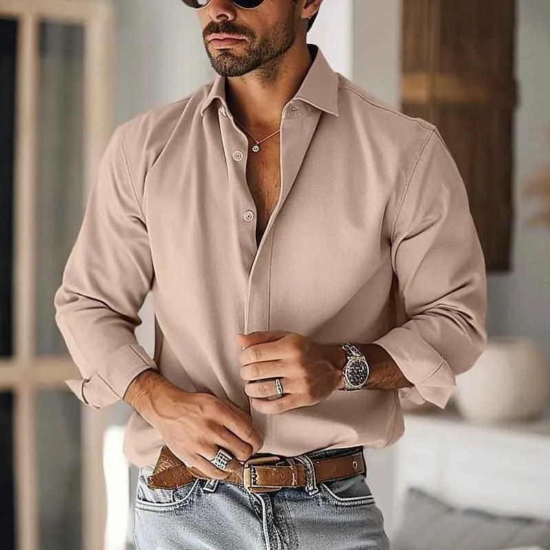 Autumn Casual plus Size Long Sleeve Shirt Men Loose Top Modern Style Cotton Blend Sun Protection Treatment Gradual Color Shirt
Autumn Casual plus Size Long Sleeve Shirt Men Loose Top Modern Style Cotton Blend Sun Protection Treatment Gradual Color Shirt