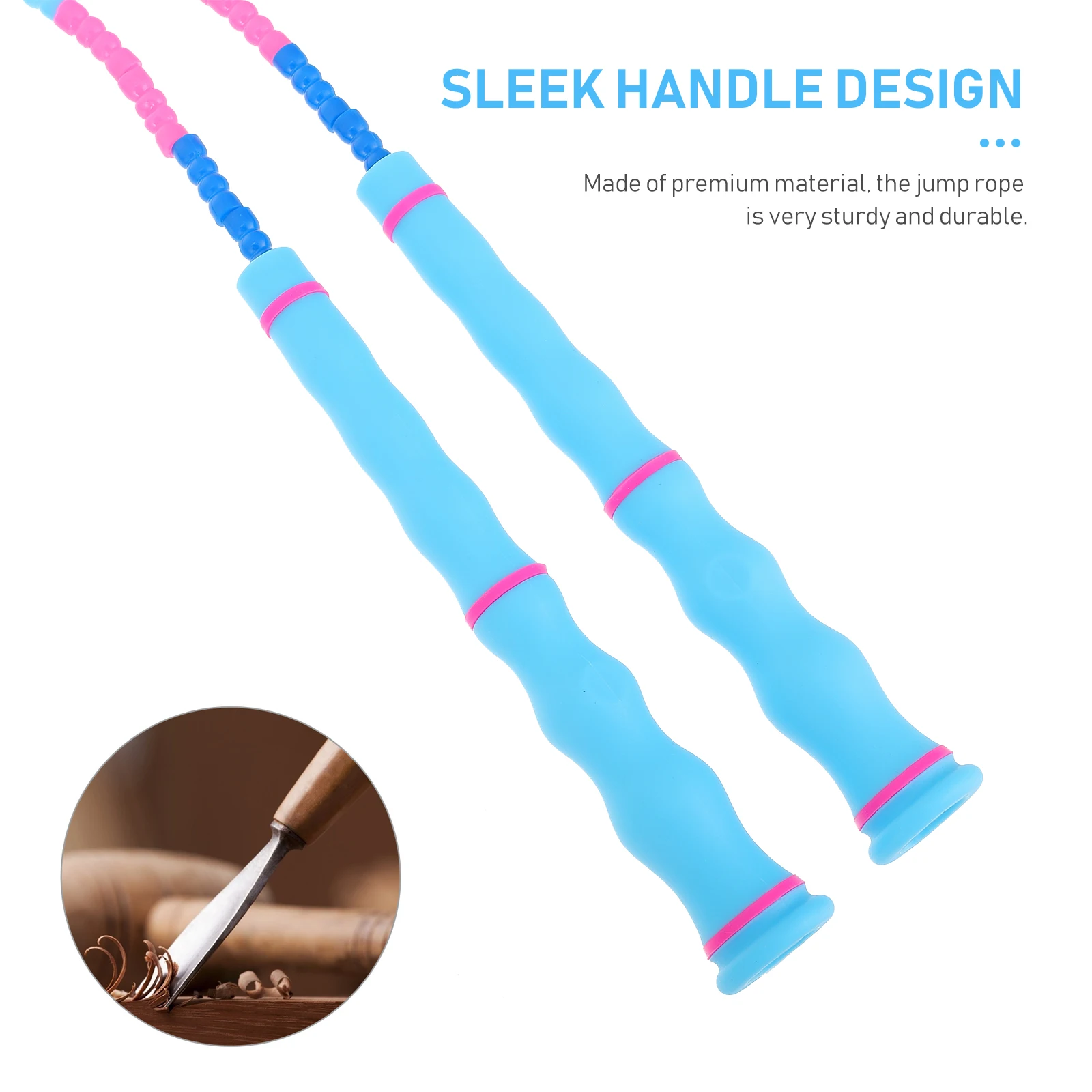 Bamboo Beaded Skipping Rope Durable TPU Non Skid Handle Adjustable Length Blue Fitness Workout Outdoor Indoor Sports
Bamboo Beaded Skipping Rope Durable TPU Non Skid Handle Adjustable Length Blue Fitness Workout Outdoor Indoor Sports