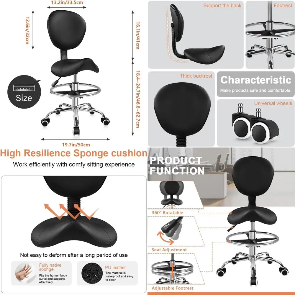 Ergonomic Swivel Office Chair with Adjustable Height and Footrest for Home or Work Computer Desk
Ergonomic Swivel Office Chair with Adjustable Height and Footrest for Home or Work Computer Desk