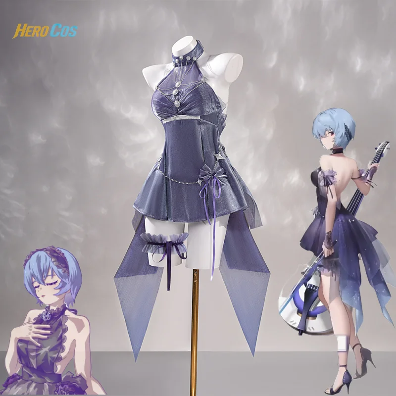 Eva Ayanami Rei X Nikke cosplay costume purple elegant dress anime party role play Halloween outfits for woman hero cos
Eva Ayanami Rei X Nikke cosplay costume purple elegant dress anime party role play Halloween outfits for woman hero cos