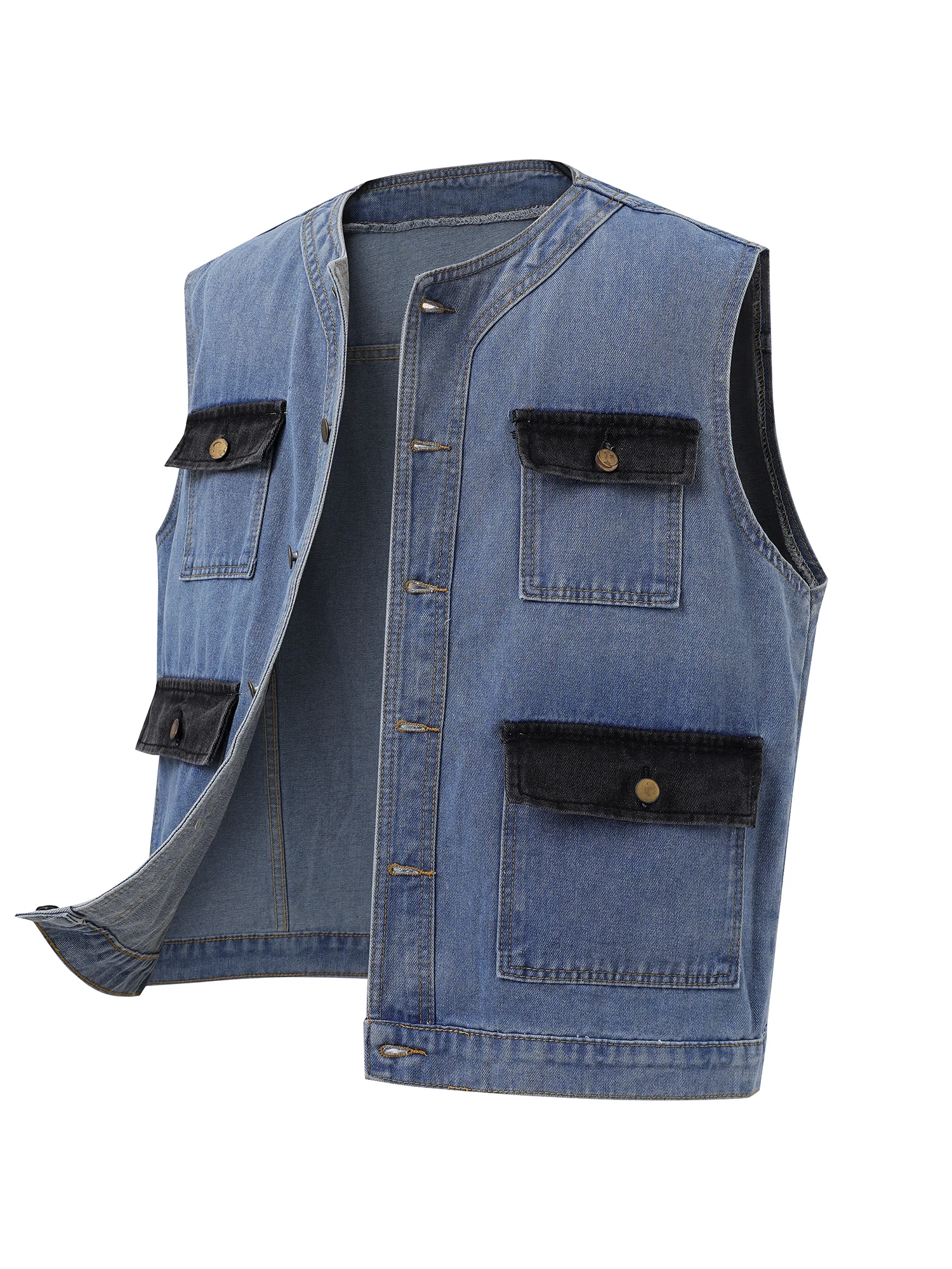Spring 2025 Loose Casual Men's Denim Vest Set No-Sve Faion Outerwear Youth Trendy Sle Button Decor Waed Proc
Spring 2025 Loose Casual Men's Denim Vest Set No-Sve Faion Outerwear Youth Trendy Sle Button Decor Waed Proc