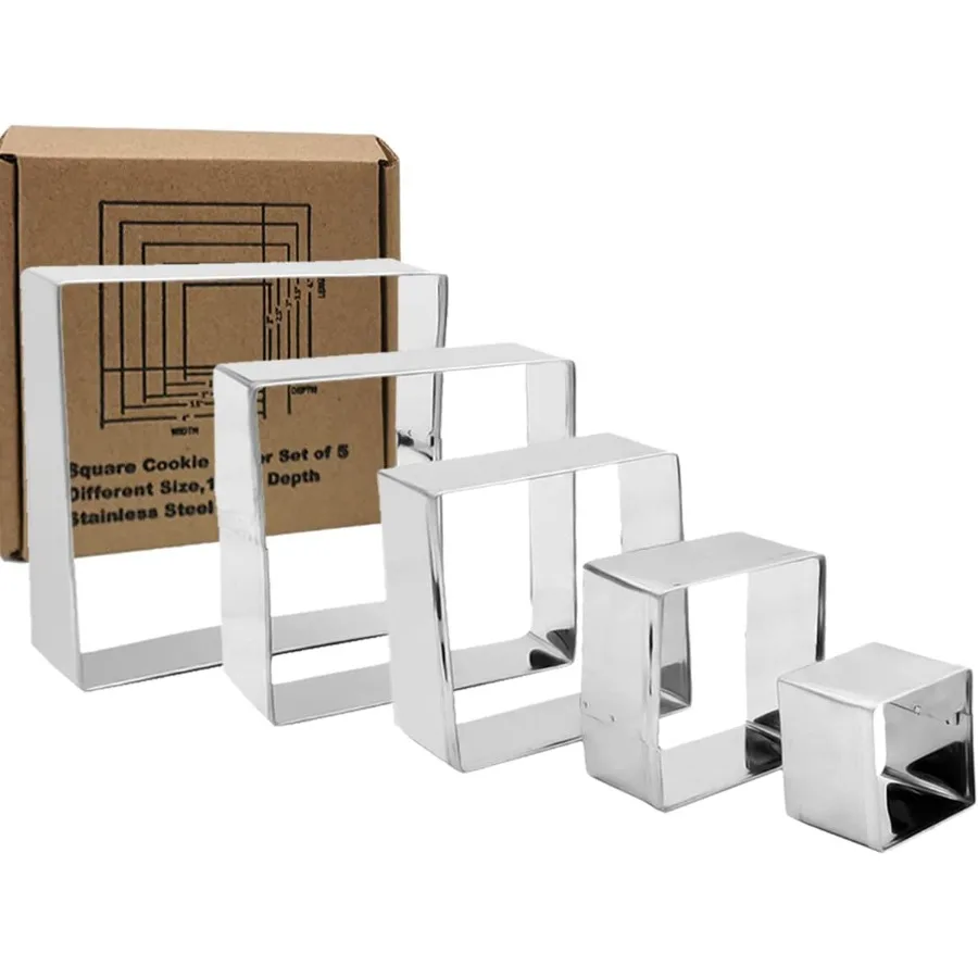 Набор квадратных резцов Ce-5 шт.-2 "2,5" 3 "3,5" 4 "Квадратные формы для печенья из нержавеющей стали Набор резцов для помадки Ce Форма для кондитерских изделий-1 Глубина Ih
Набор квадратных резцов Ce-5 шт.-2 "2,5" 3 "3,5" 4 "Квадратные формы для печенья из нержавеющей стали Набор резцов для помадки Ce Форма для кондитерских изделий-1 Глубина Ih