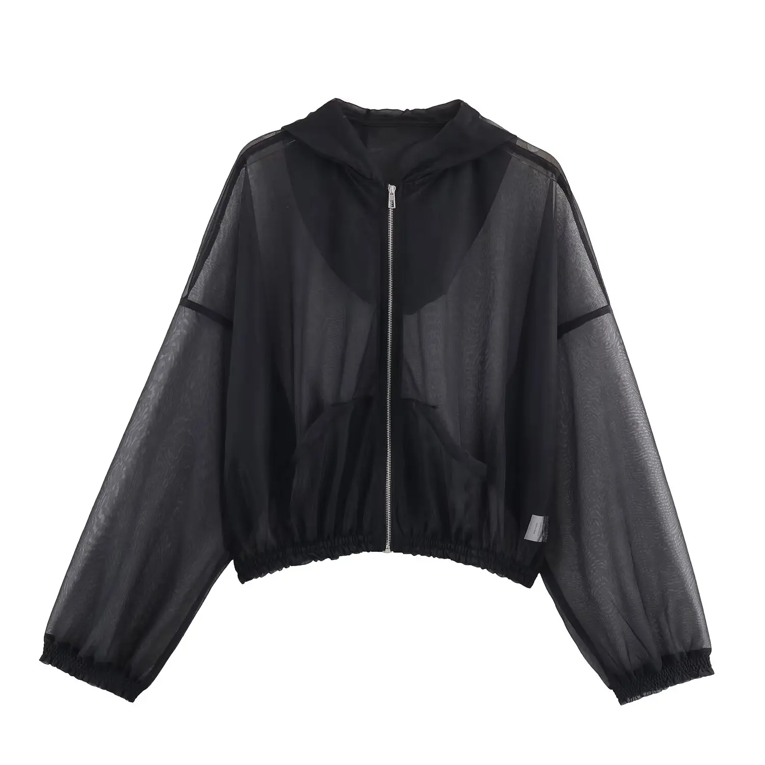 Summer and autumn new women's jacket fashionable long sleeved zipper hooded semi transparent jacket women's elegant casual jacke
Summer and autumn new women's jacket fashionable long sleeved zipper hooded semi transparent jacket women's elegant casual jacke