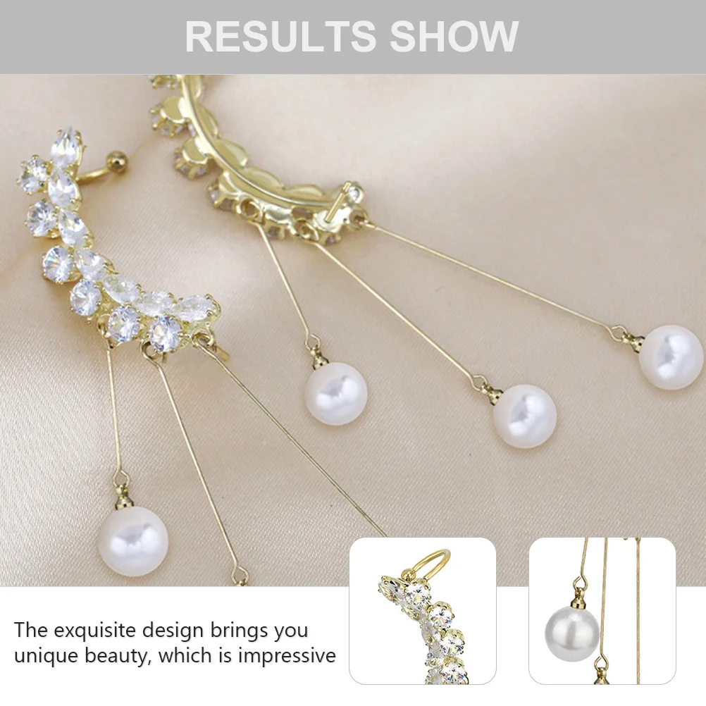 1 Pair Pearl Tassel Ear Buckles Non-Piercing Ear Bone Clips Elegant Sparkly Zircon Earring Clip Comfortable Daily Party
1 Pair Pearl Tassel Ear Buckles Non-Piercing Ear Bone Clips Elegant Sparkly Zircon Earring Clip Comfortable Daily Party