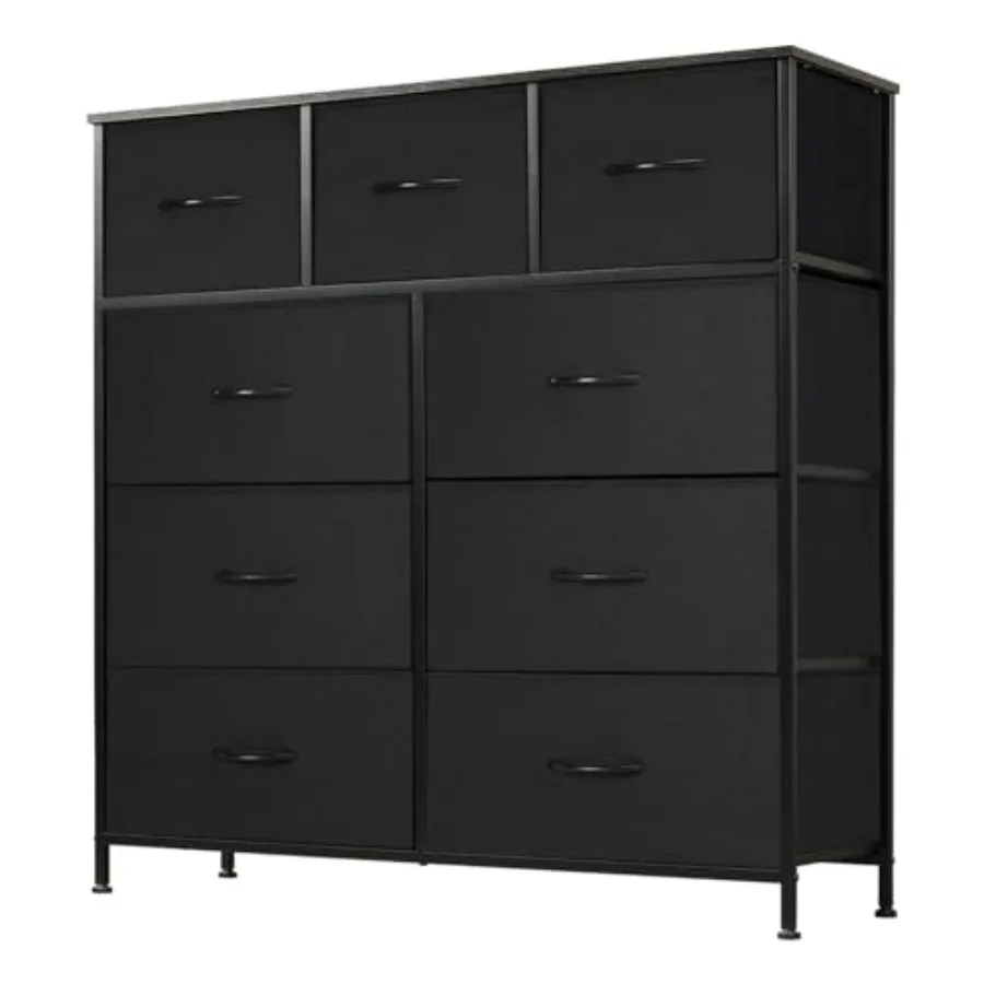 Dresser for Bedroom Storage Organizer with 9 Drawers Chest of Drawers with Fabric Bins Sturdy Metal Frame Wood Tabletop for Gue
Dresser for Bedroom Storage Organizer with 9 Drawers Chest of Drawers with Fabric Bins Sturdy Metal Frame Wood Tabletop for Gue