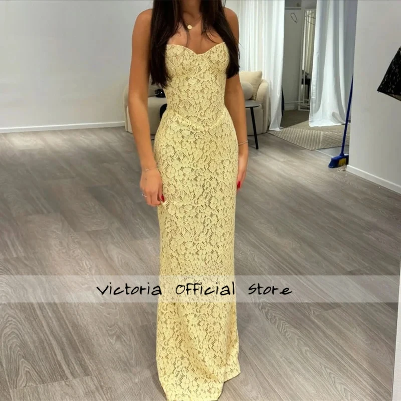 Yellow Full Lace Prom Dresses Sweeetheart Mermaid Corset Back Evening Dresss Elegant Dresses For Special Event Customized
Yellow Full Lace Prom Dresses Sweeetheart Mermaid Corset Back Evening Dresss Elegant Dresses For Special Event Customized