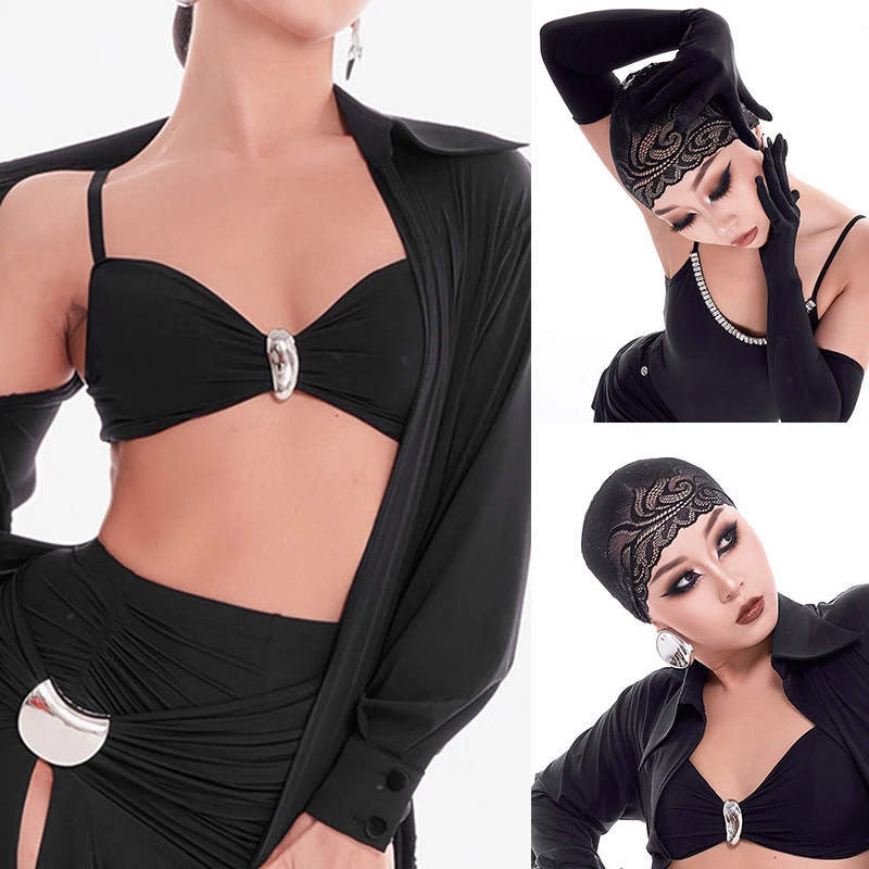 Latin Dance Accessories For Women Black Bra Lace Hairband Gloves Modern Samba Tango Female Practice Gloves Underwear DN23444
Latin Dance Accessories For Women Black Bra Lace Hairband Gloves Modern Samba Tango Female Practice Gloves Underwear DN23444