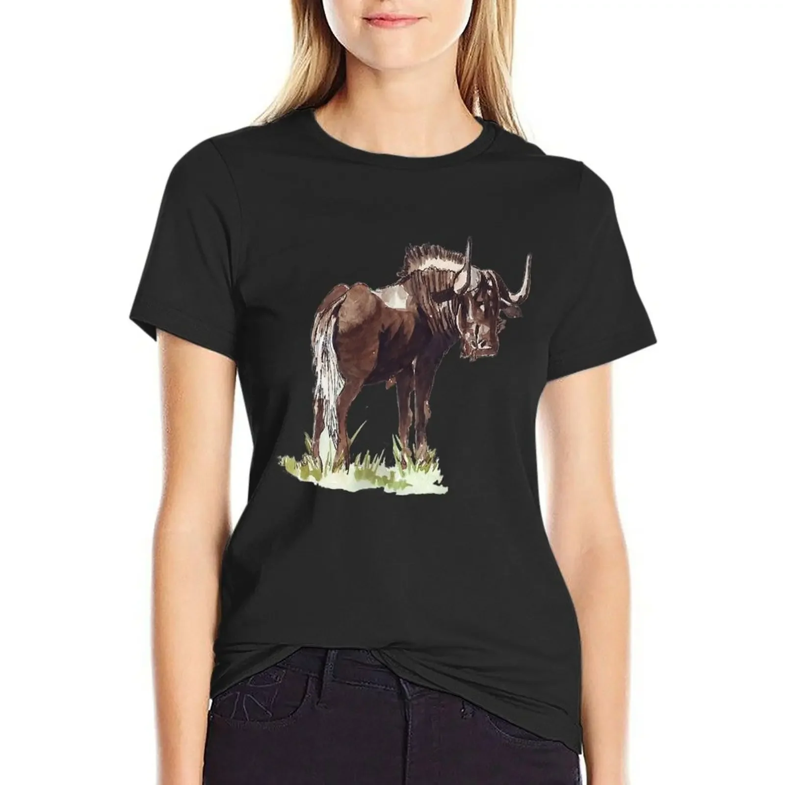 Black Wildebeest (Connochaetes gnou) T-Shirt graphics plus size tops cute tops korean Women's clothes
Black Wildebeest (Connochaetes gnou) T-Shirt graphics plus size tops cute tops korean Women's clothes