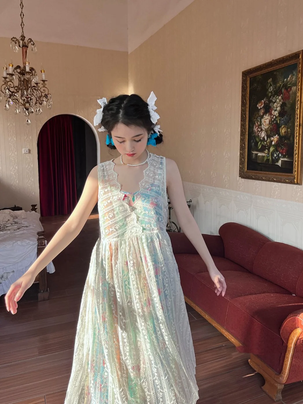 Women Lace Overlay Dress Set 2025 Vintage Floral Slip Dress Layered Two Piece Outfit Summer Beach Resort Boho Chic Maxi Dress
Women Lace Overlay Dress Set 2025 Vintage Floral Slip Dress Layered Two Piece Outfit Summer Beach Resort Boho Chic Maxi Dress