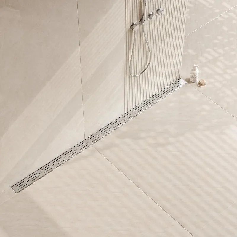 60 Inch Rectangular Linear Shower Drain with Brick Pattern Grate, Brushed 304 Stainless Steel Bathroom Floor Drain,Shower
60 Inch Rectangular Linear Shower Drain with Brick Pattern Grate, Brushed 304 Stainless Steel Bathroom Floor Drain,Shower
