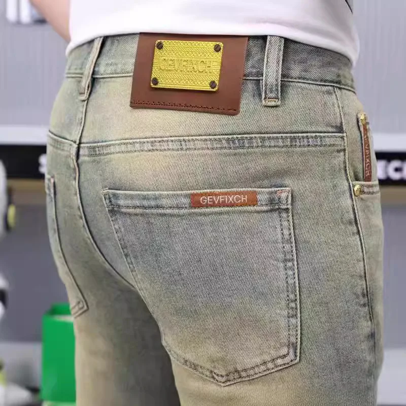 Retro Yellow mud-color jeans men's summer thin stretch slim fit skinny simple all-match Street skinny long pants
Retro Yellow mud-color jeans men's summer thin stretch slim fit skinny simple all-match Street skinny long pants