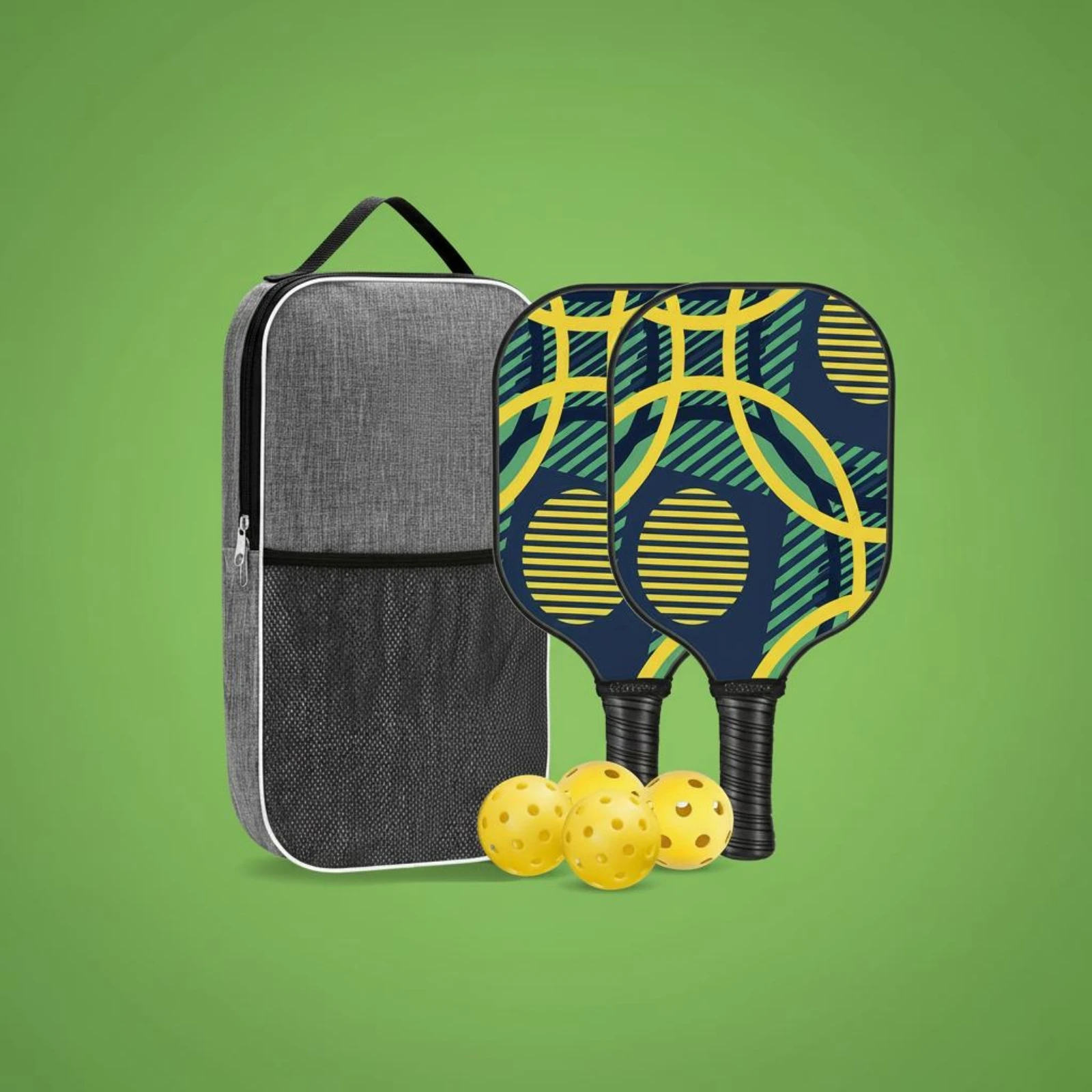 Pickleball Set 2 Paddles 4 Balls Non-slipSlip Grip Fiberglass Pickleball Racket Kit Sports Gear Portable for Beginners, Indoor
Pickleball Set 2 Paddles 4 Balls Non-slipSlip Grip Fiberglass Pickleball Racket Kit Sports Gear Portable for Beginners, Indoor