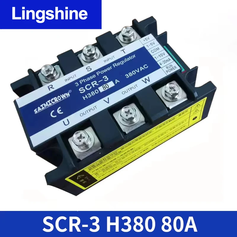 Three Phase Voltage Regulator Power Controller Module 0-10V 4-20mA 1-5V potentiometer control 80A 380VAC
Three Phase Voltage Regulator Power Controller Module 0-10V 4-20mA 1-5V potentiometer control 80A 380VAC