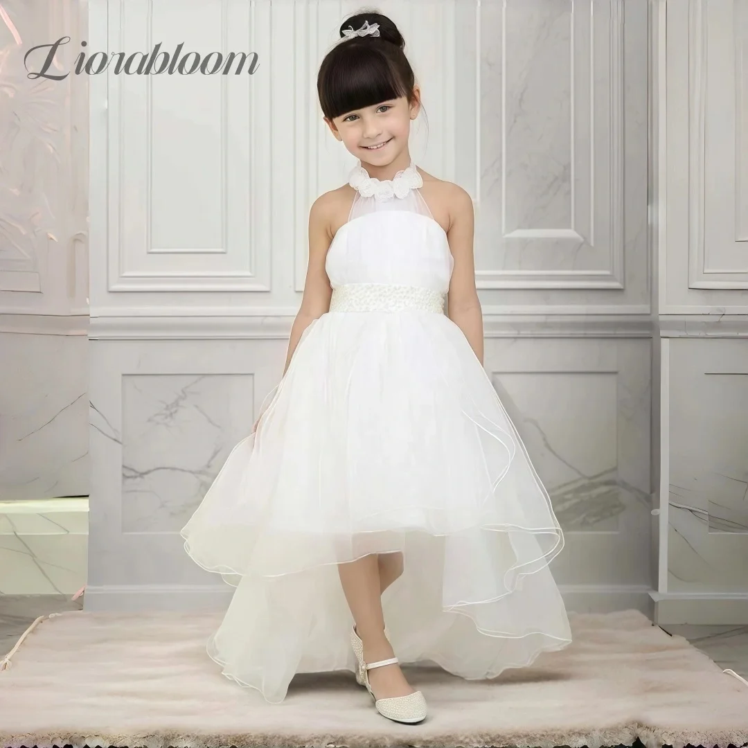 Customized Girls Halter Neck Flower Girl Dress White Tulle High Low Dress for Wedding Birthday Pageant Communion Summer Dress
Customized Girls Halter Neck Flower Girl Dress White Tulle High Low Dress for Wedding Birthday Pageant Communion Summer Dress