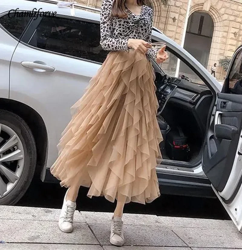 Chamliforve Women Tulle Mesh Skirt Elegant Elastic Waist Fairy Long A-line Tutu Skirt for Spring Summer long skirt
Chamliforve Women Tulle Mesh Skirt Elegant Elastic Waist Fairy Long A-line Tutu Skirt for Spring Summer long skirt
