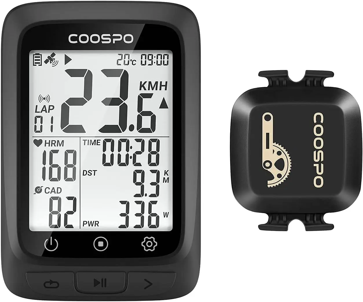Wireless GPS Bike Computer with Speed and Cadence Sensor Bluetooth ANT+
Wireless GPS Bike Computer with Speed and Cadence Sensor Bluetooth ANT+