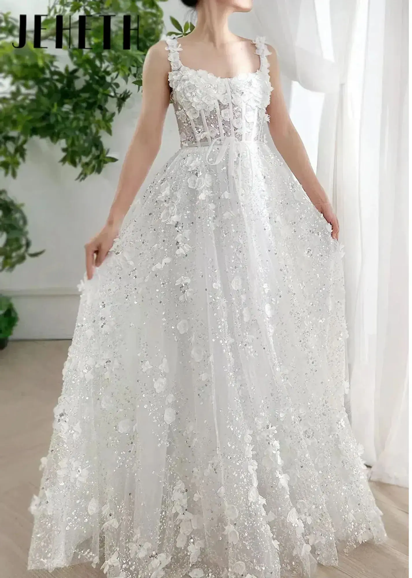White A-line Evening Party Dress Strapless Sleeveless Flowers Prom Dress Spaghetti Straps Birthday Formal Occasion Gown Customed
White A-line Evening Party Dress Strapless Sleeveless Flowers Prom Dress Spaghetti Straps Birthday Formal Occasion Gown Customed