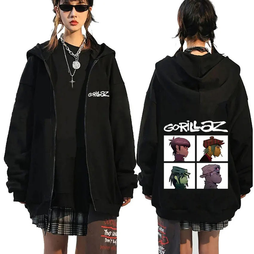 Rock Band Gorillaz Demon Days Album Graphic Zipper Hoodie Men Women Hip Hop Gothic Alternative Vintage Oversized Zip Up Jacket 
Rock Band Gorillaz Demon Days Album Graphic Zipper Hoodie Men Women Hip Hop Gothic Alternative Vintage Oversized Zip Up Jacket