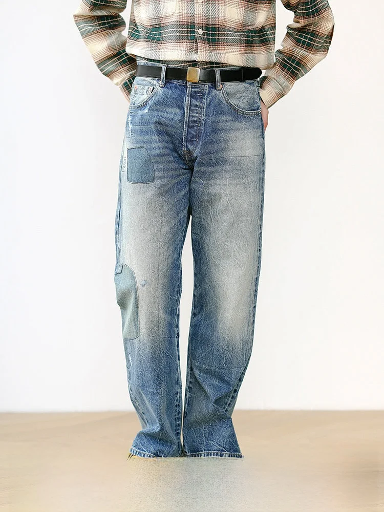 High-End Heavy-Du Water Waed Patchwork Vintage Straight Leg Loose Jeans Narrow Width MMC Casual American Sle Cotton Jeans
High-End Heavy-Du Water Waed Patchwork Vintage Straight Leg Loose Jeans Narrow Width MMC Casual American Sle Cotton Jeans