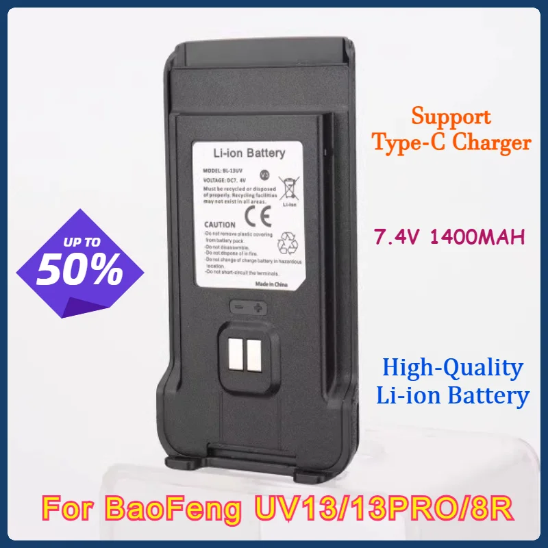 1400mAh UV13PRO Walkie Talkie Battery UV-8RP15 UV999 Battery For Baofeng UVK5 PLUS UV13 Pro V1 V2 Radio High Capacity Batteries
1400mAh UV13PRO Walkie Talkie Battery UV-8RP15 UV999 Battery For Baofeng UVK5 PLUS UV13 Pro V1 V2 Radio High Capacity Batteries