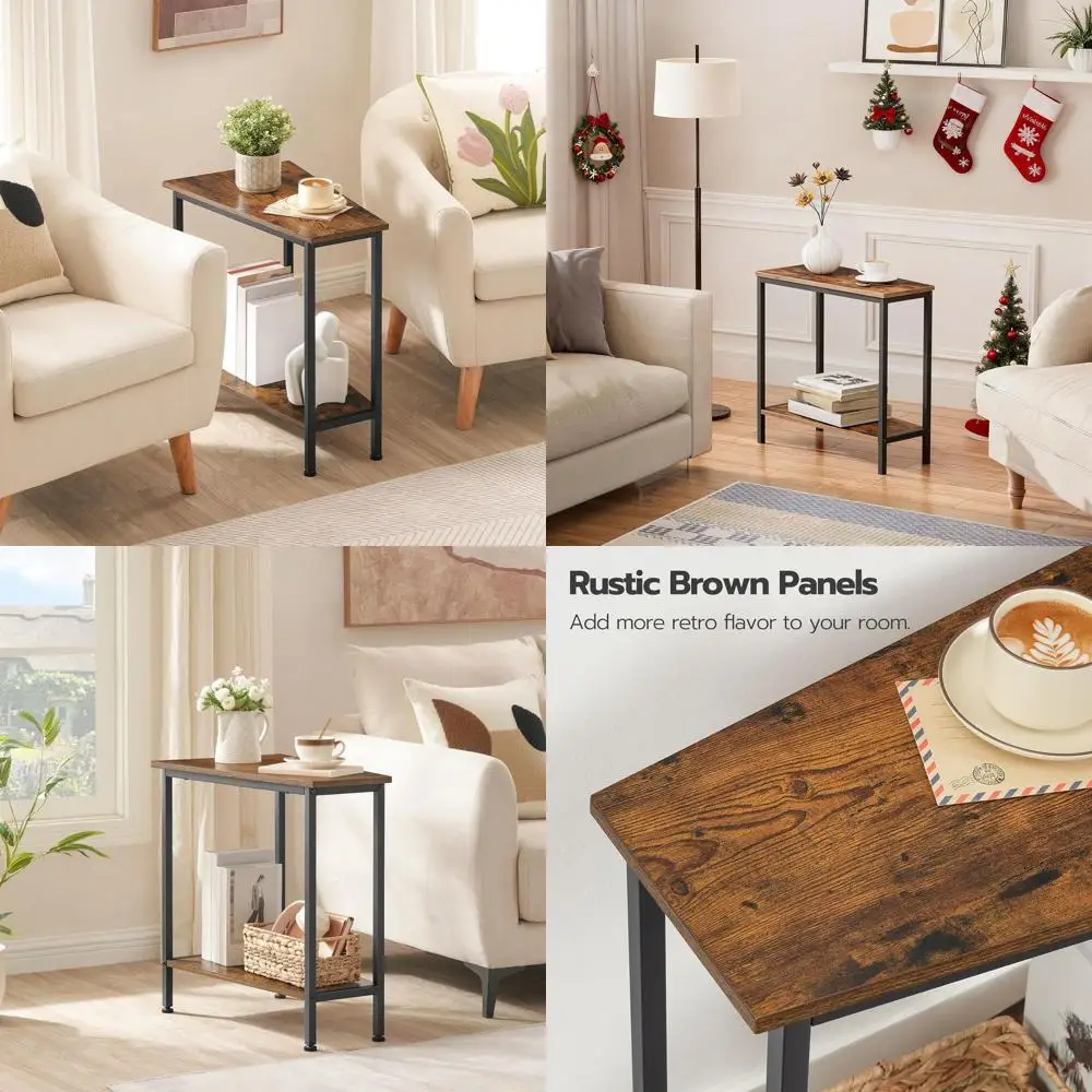 Industrial-Style Triangle End Table with Storage for Compact Spaces, Living Room, and Apartments in Rustic Brown
Industrial-Style Triangle End Table with Storage for Compact Spaces, Living Room, and Apartments in Rustic Brown