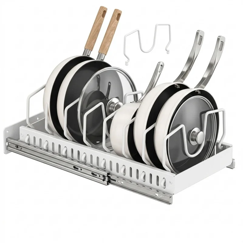 Sliding Kitchen Pull Out Pots And Pans Organizer Under Cabinet Storage Tray 8 Adjustable Dividers Cookware Lids Rack Holder
Sliding Kitchen Pull Out Pots And Pans Organizer Under Cabinet Storage Tray 8 Adjustable Dividers Cookware Lids Rack Holder