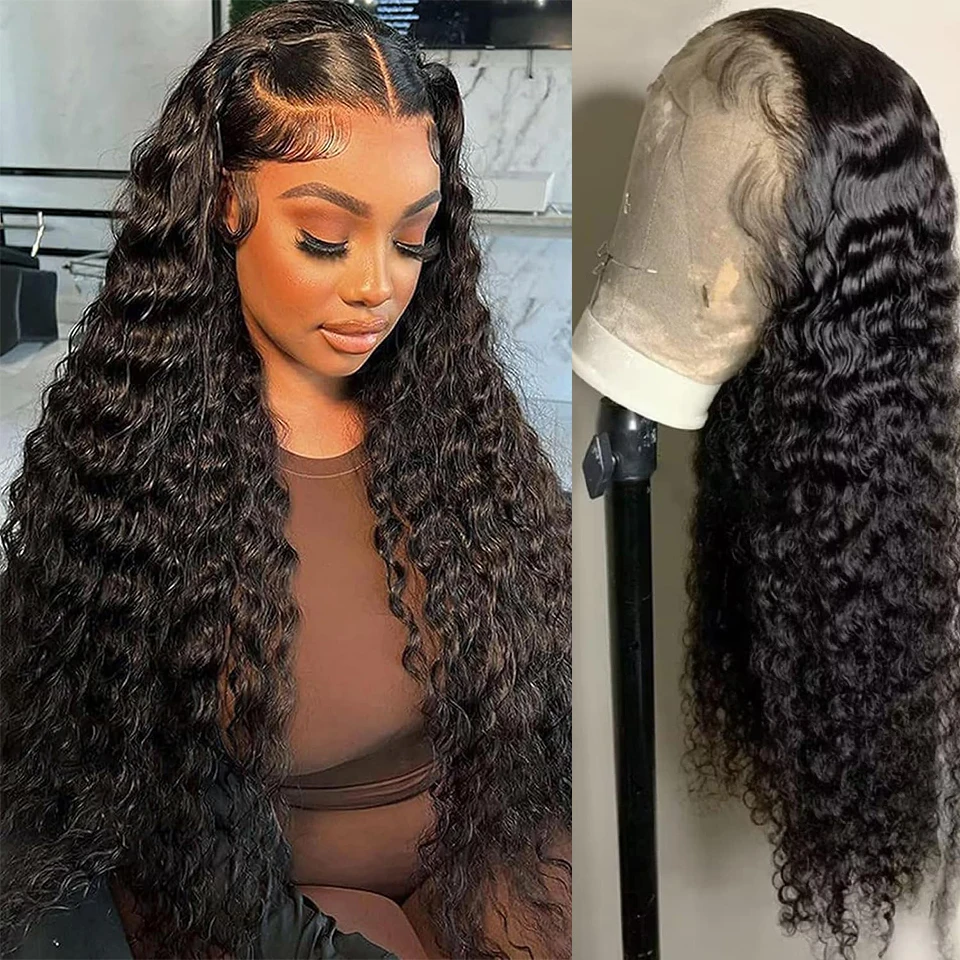 100% Brazilian Remy Human Hair Deep Wave 13x4 13x6 Transparent Lace Front Wig Human Hair Guleless Wigs For Women 180% Density
100% Brazilian Remy Human Hair Deep Wave 13x4 13x6 Transparent Lace Front Wig Human Hair Guleless Wigs For Women 180% Density